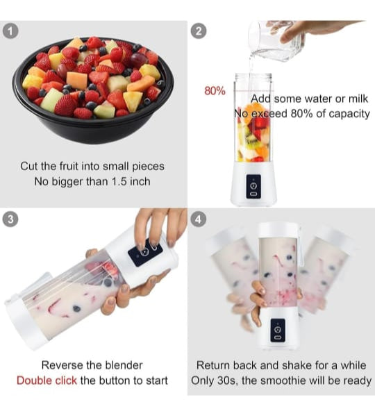 Portable Electric 6 Blade USB Juice Maker (380 ml)